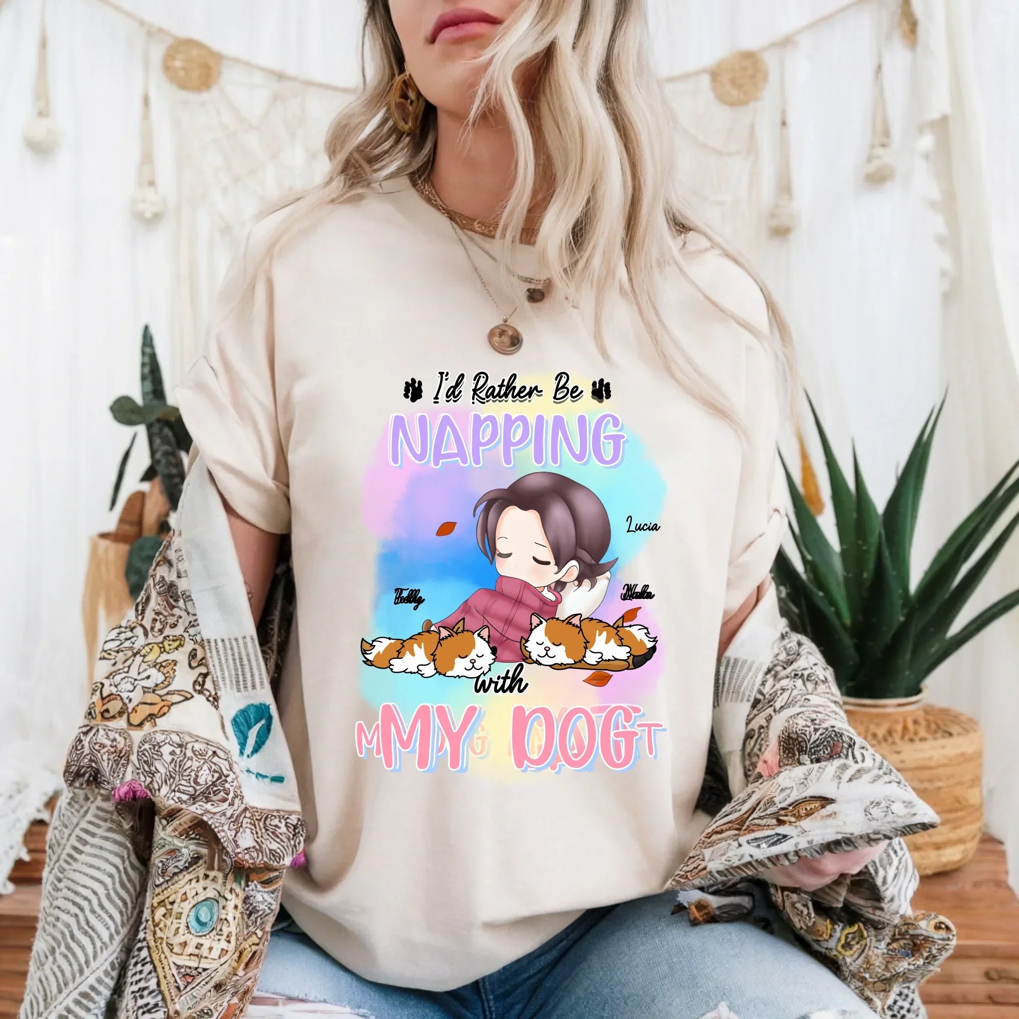Personalized Napping My Dog Custom Pet Breed Name - Adult & Kids T-Shirts, Sweatshirts & Hoodies apparel design preview 1