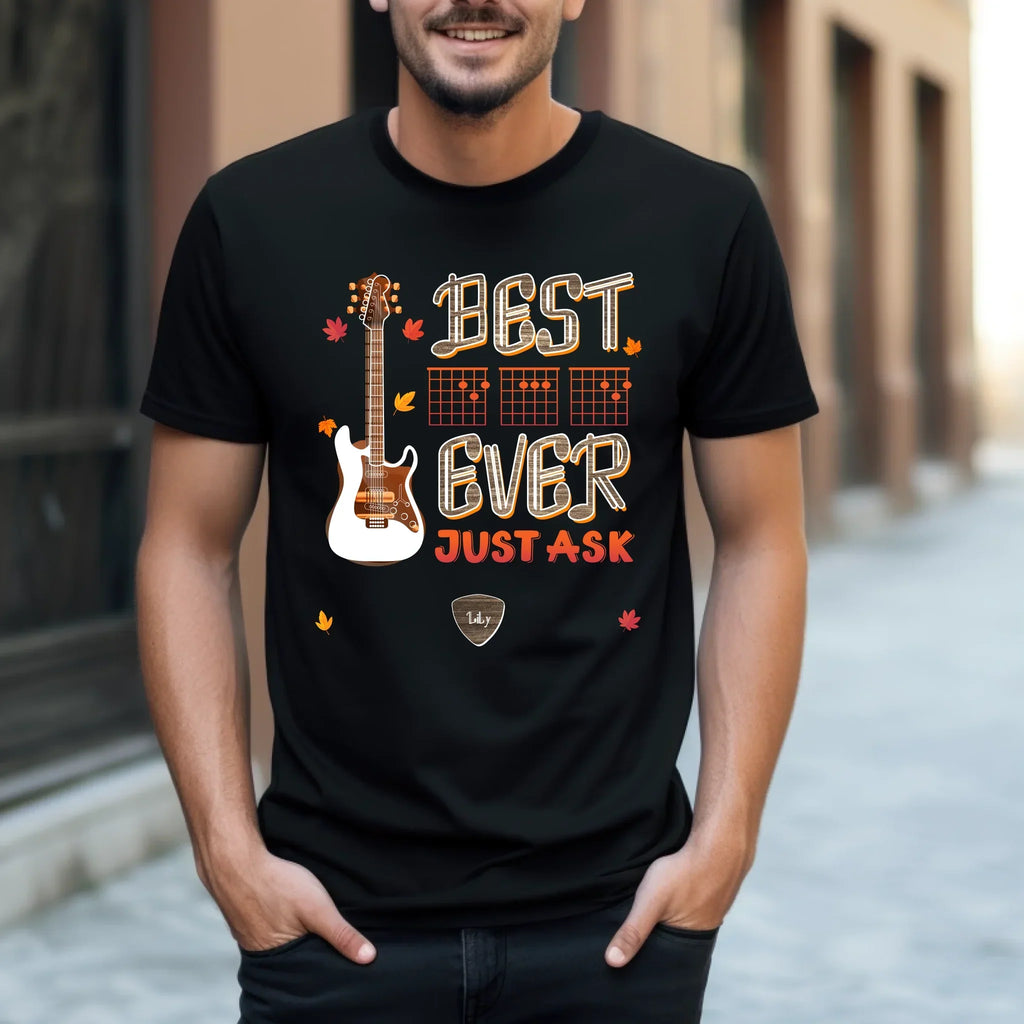 Personalized Best Dad Ever Custom Guitar Names Music - Adult & Kids T-Shirts, Sweatshirts & Hoodies apparel design preview 1