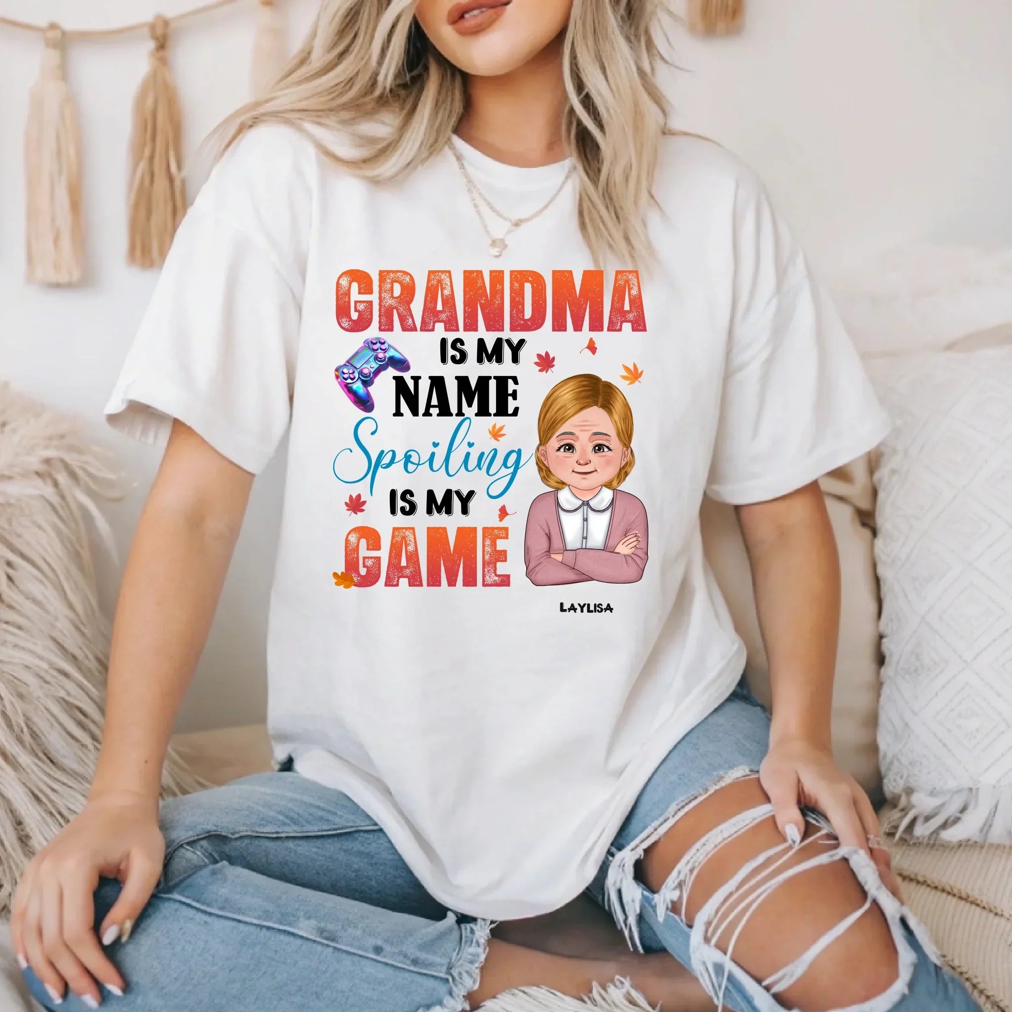 Personalized Grandma Grandpa "Is My Name Spoiling - Adult & Kids T-Shirts, Sweatshirts & Hoodies apparel design preview 1
