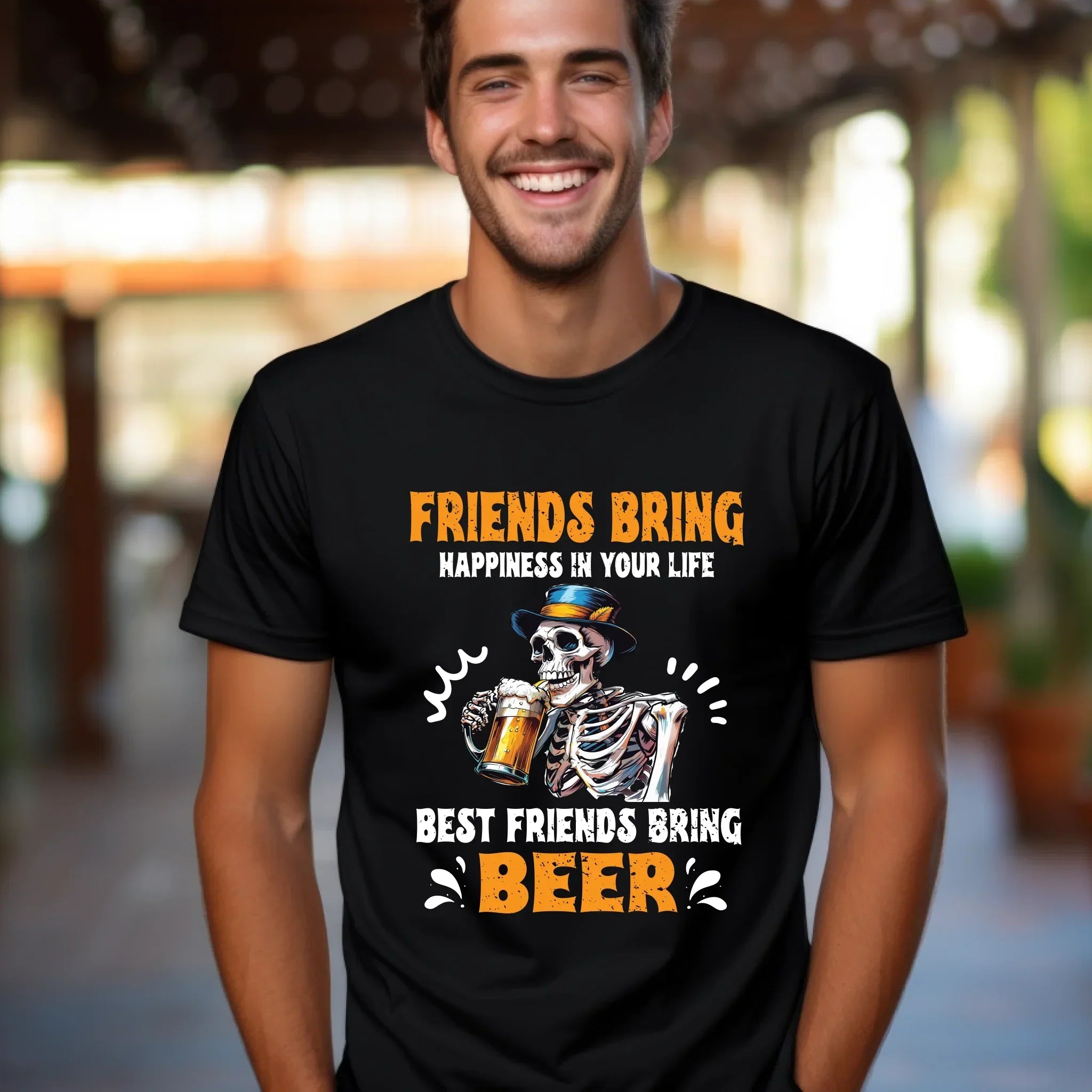 Friends Bring Happiness Best Beer Funny Lover - Adult & Kids T-Shirts, Sweatshirts & Hoodies apparel design preview 1