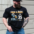 Cheer Beers 35 Years Funny Skeleton Beer Lover - Adult & Kids T-Shirts, Sweatshirts & Hoodies apparel design preview 1
