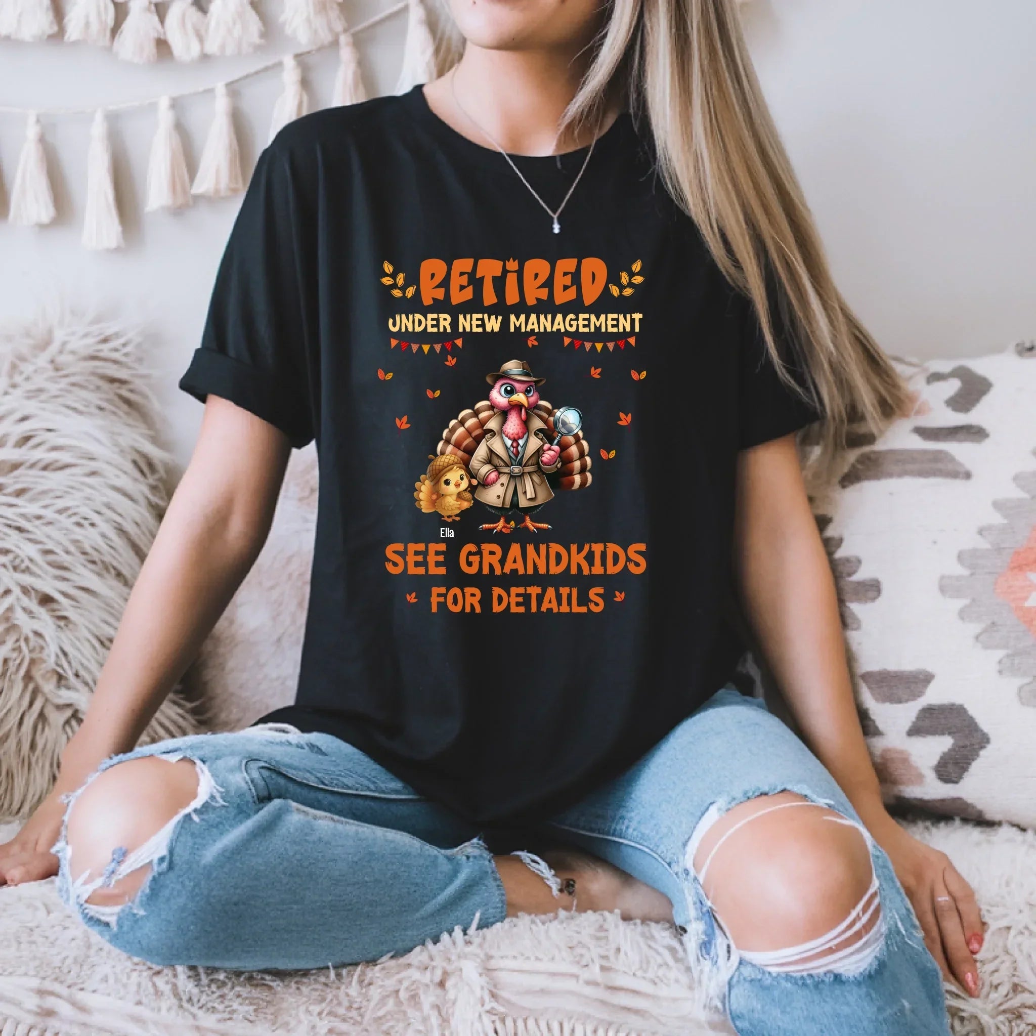 Personalized Retired Thanksgiving Grandma Grandpa - Adult & Kids T-Shirts, Sweatshirts & Hoodies apparel design preview 1