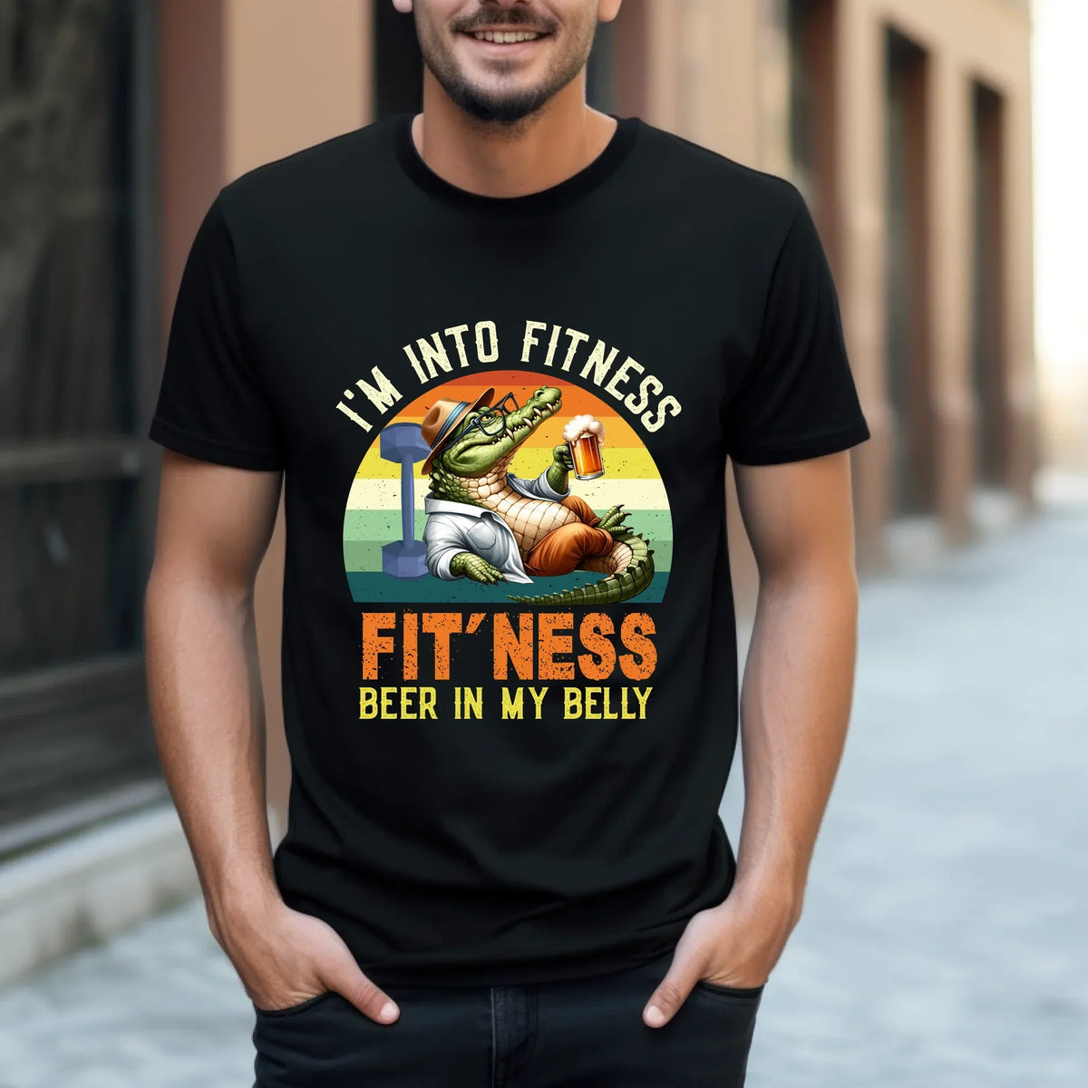Custom "I'M Fitness Beer My Belly" Personalized Funny - Adult & Kids T-Shirts, Sweatshirts & Hoodies apparel design preview 1