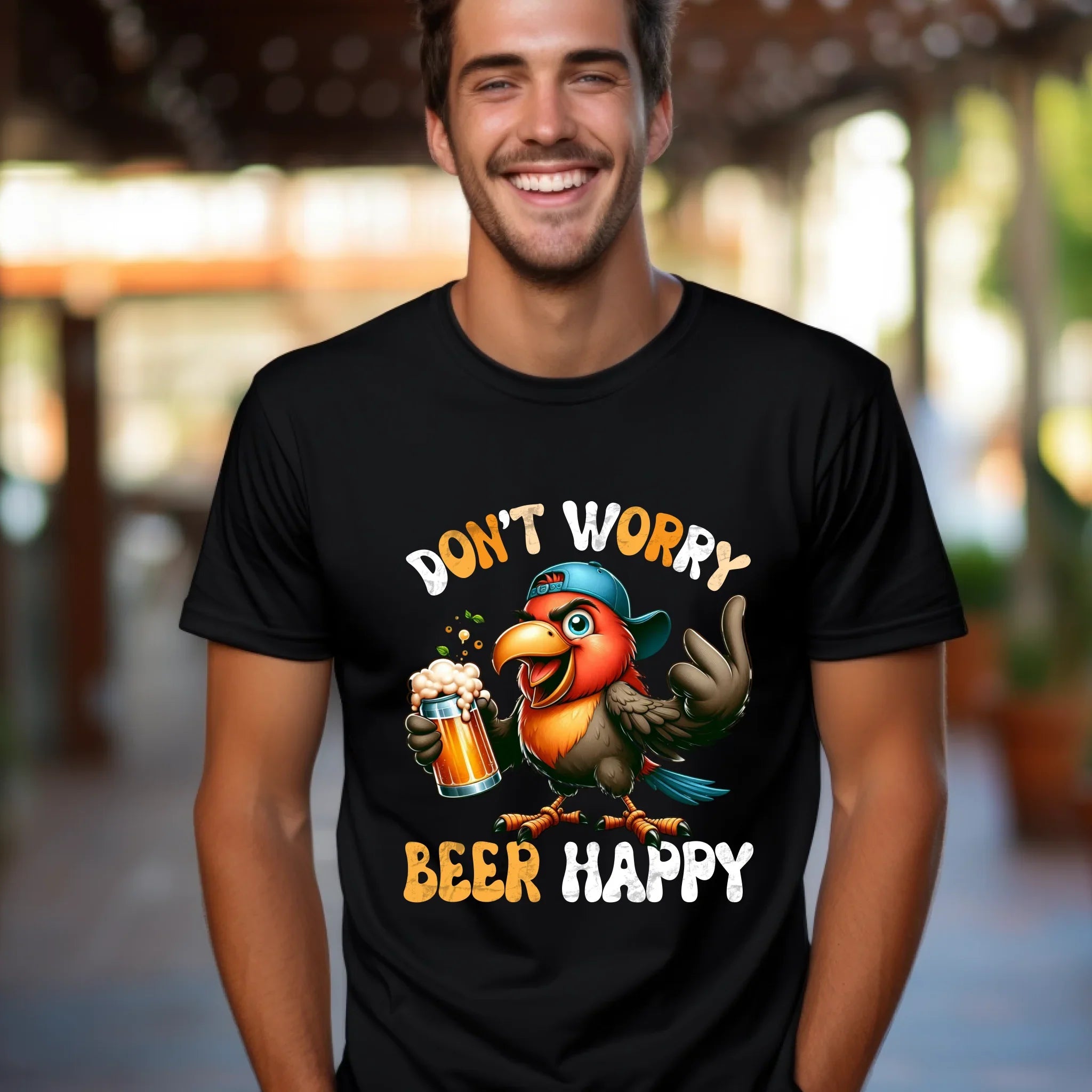 Don'T Worry Beer Happy Funny Lover Customizable Bird - Adult & Kids T-Shirts, Sweatshirts & Hoodies apparel design preview 1