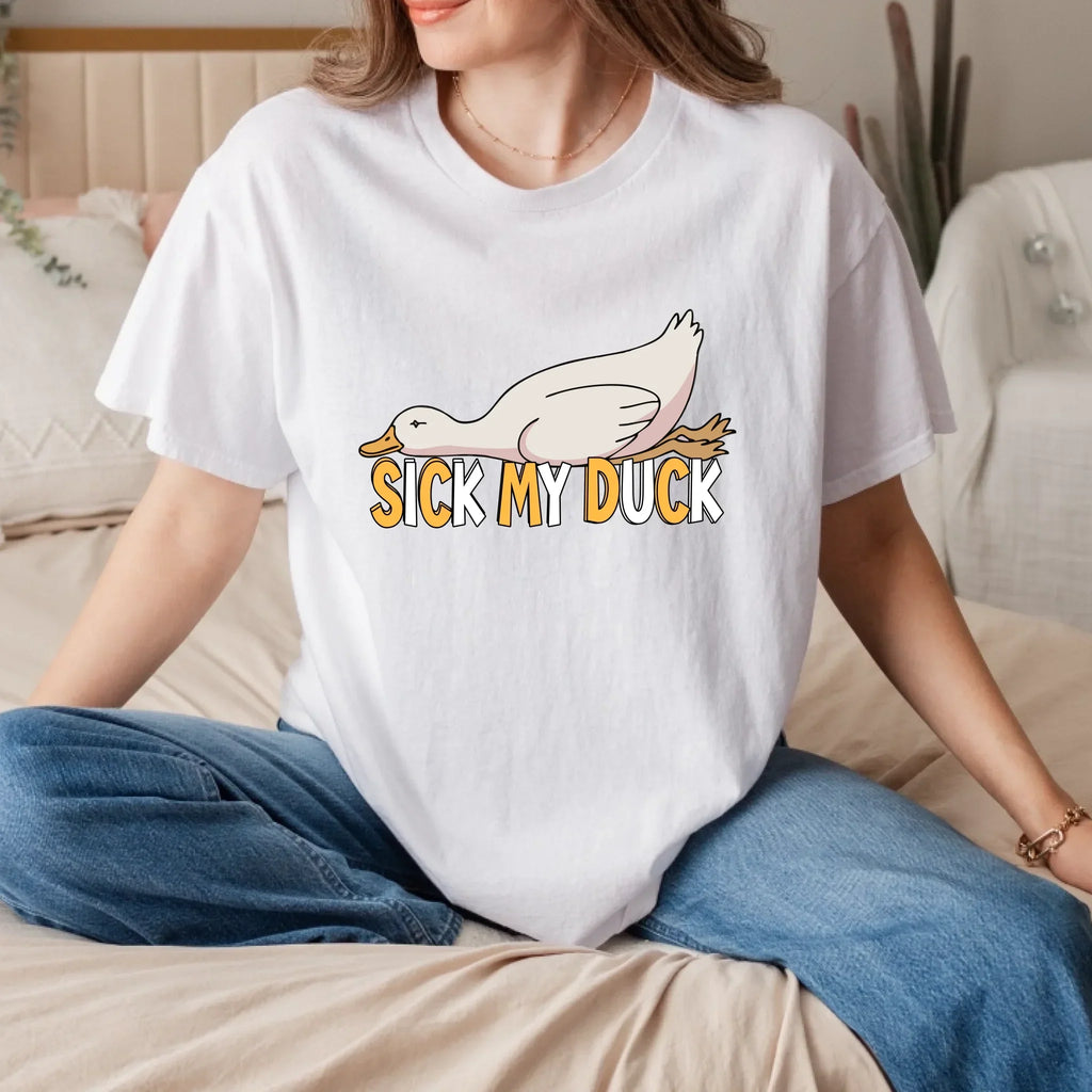 Funny Duck Sick My Pun Sarcastic Novelty - Adult & Kids T-Shirts, Sweatshirts & Hoodies apparel design preview 1