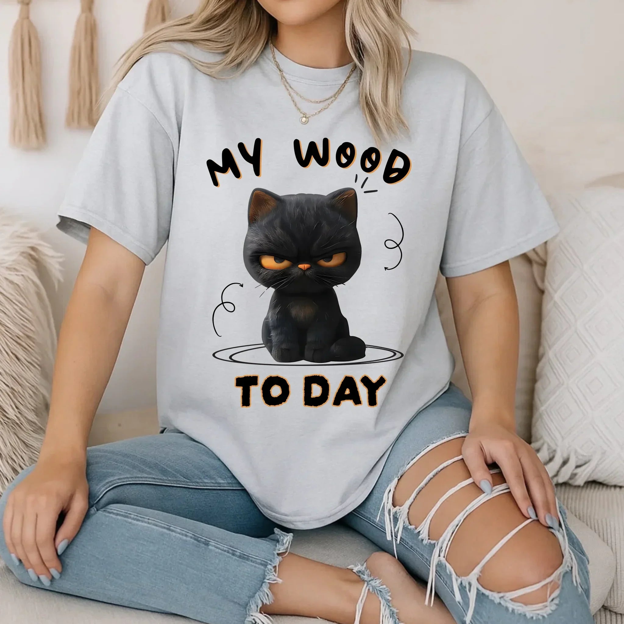 Funny Cat My Mood Today Angry Sarcastic - Adult & Kids T-Shirts, Sweatshirts & Hoodies apparel design preview 1