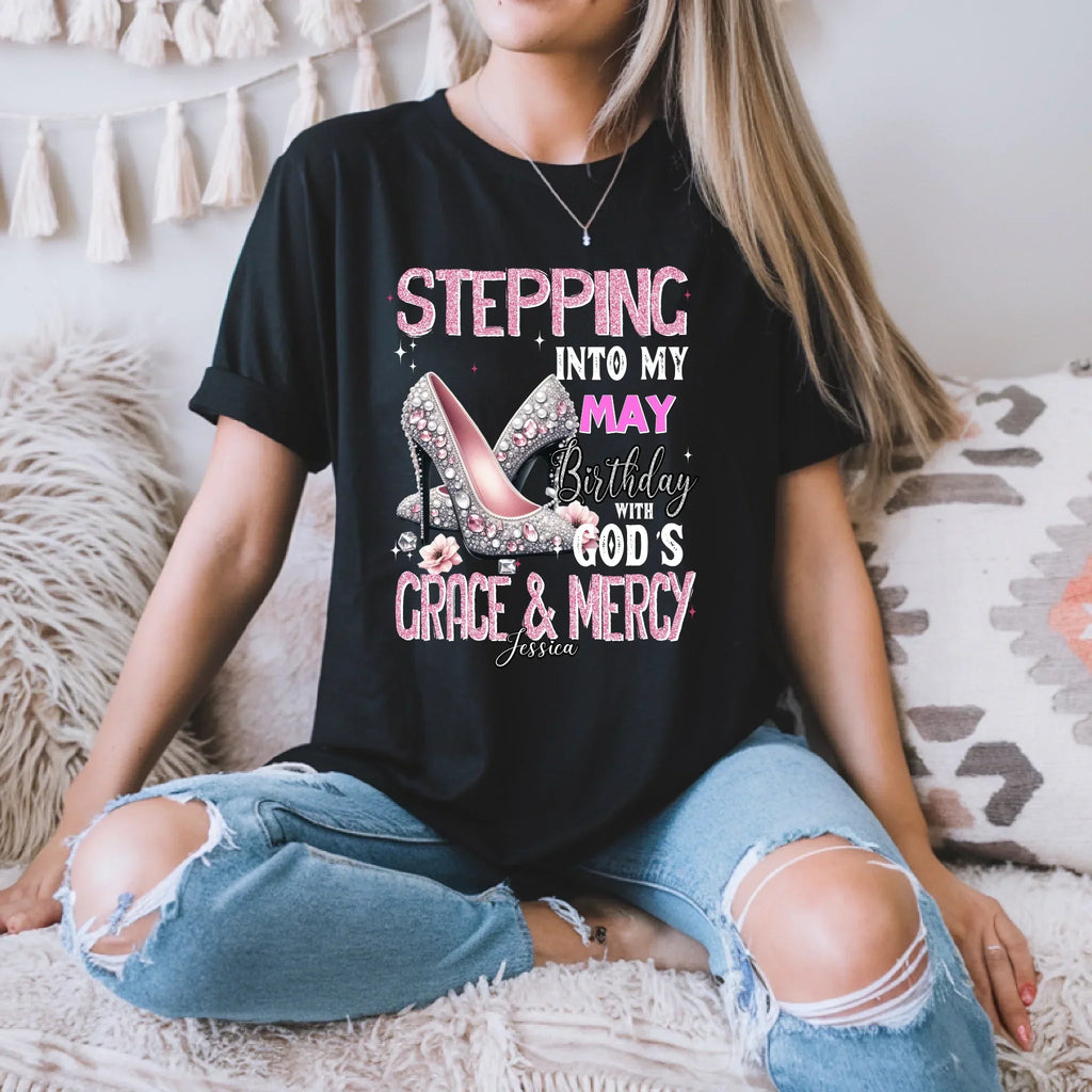 Custom "Stepping My [Month] God'S Grace Mercy" - Adult & Kids T-Shirts, Sweatshirts & Hoodies apparel design preview 1