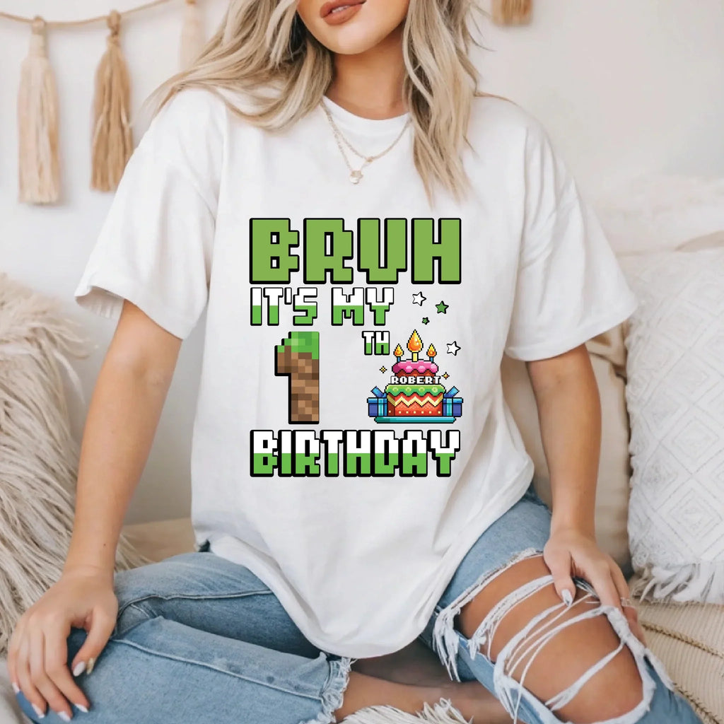 Custom Gamer "BRUH 'S My [Age] Personalized Name - Adult & Kids T-Shirts, Sweatshirts & Hoodies apparel design preview 1