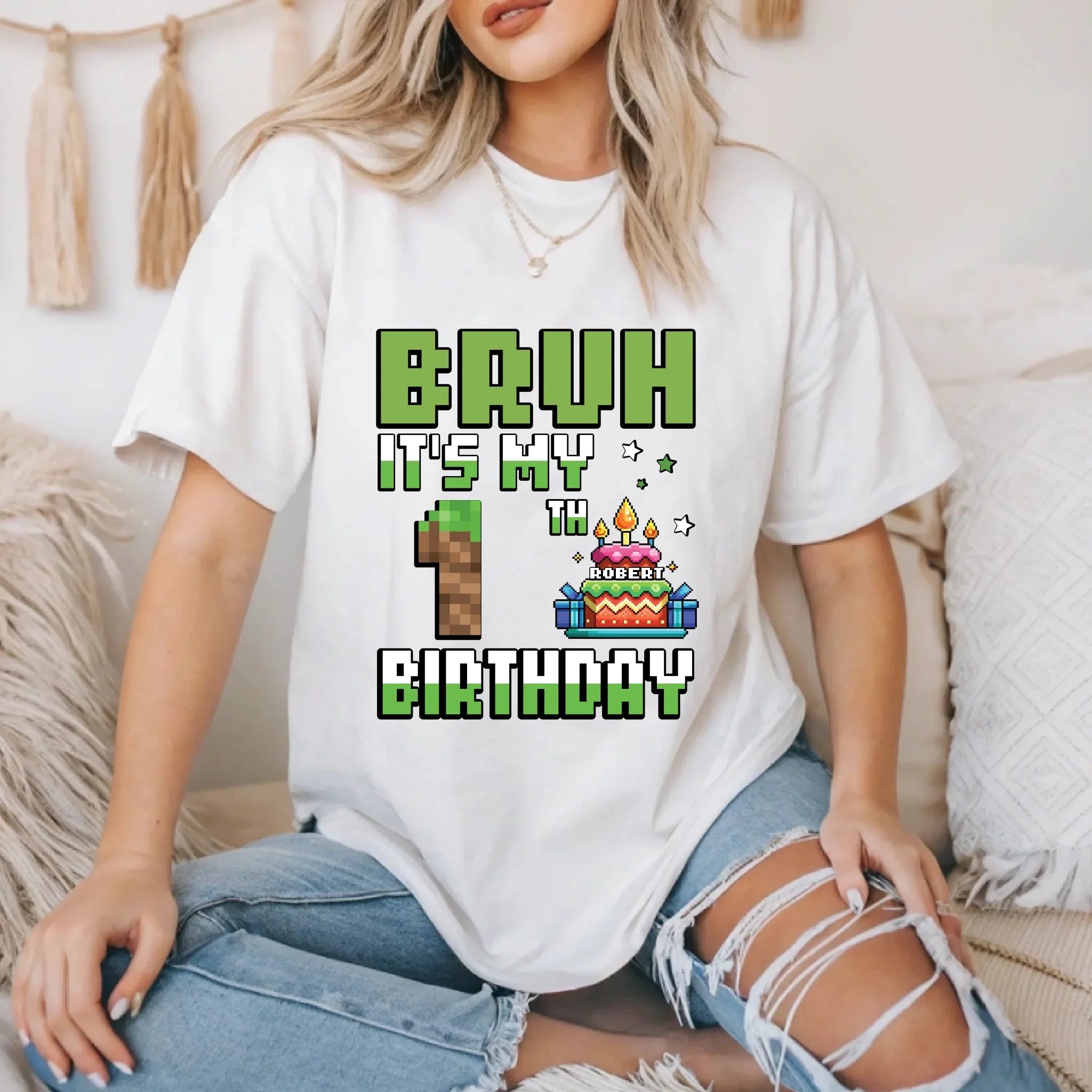 Custom Gamer "BRUH 'S My [Age] Personalized Name - Adult & Kids T-Shirts, Sweatshirts & Hoodies apparel design preview 1