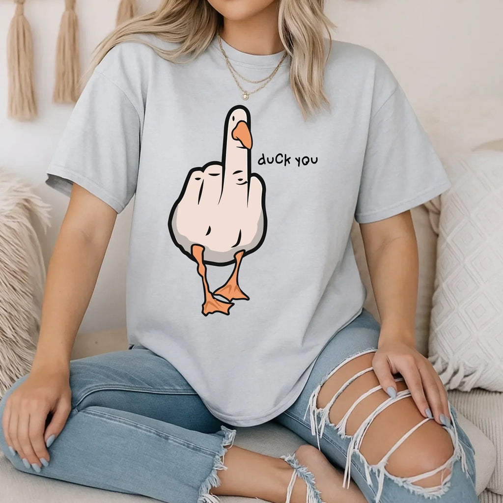 Funny Duck Pun You" Cartoon Goose Sarcastic Humor - Adult & Kids T-Shirts, Sweatshirts & Hoodies apparel design preview 1