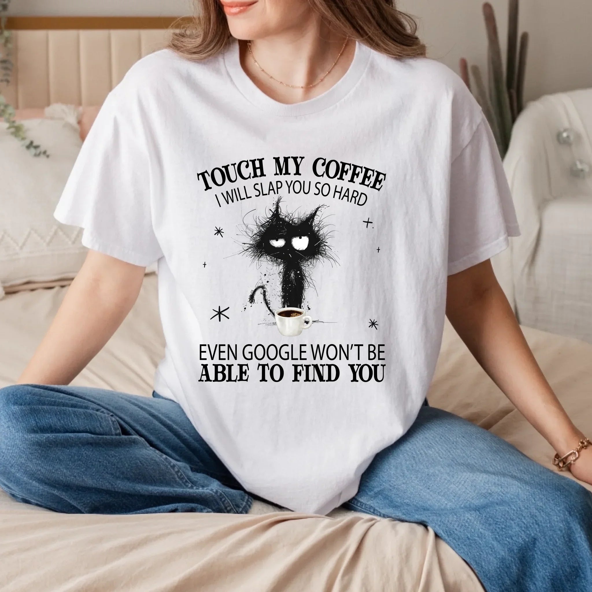Touch My Coffee Funny Cat Custom Personalized Lover - Adult & Kids T-Shirts, Sweatshirts & Hoodies apparel design preview 1
