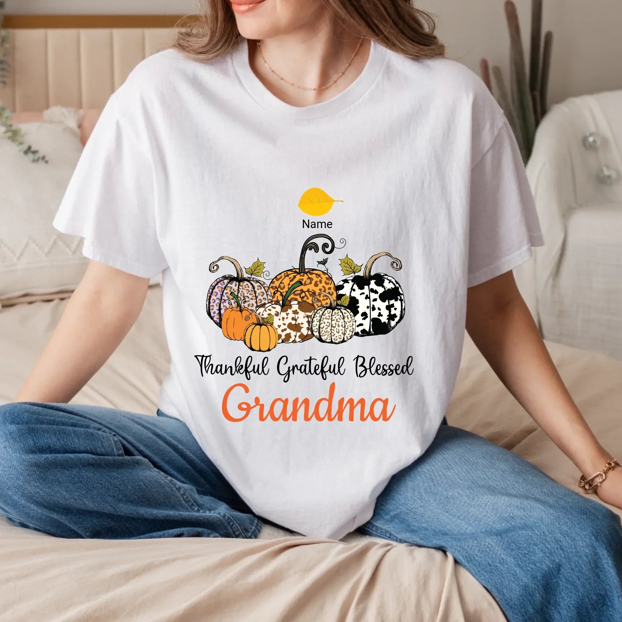 Personalized "Thankful Grateful Blessed Nana" Custom - Adult & Kids T-Shirts, Sweatshirts & Hoodies apparel design preview 1