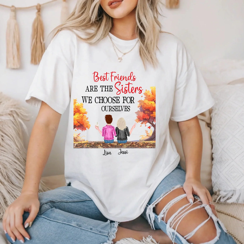 Custom Thanksgiving BFF "Sisters Heart" Personalized - Adult & Kids T-Shirts, Sweatshirts & Hoodies apparel design preview 1