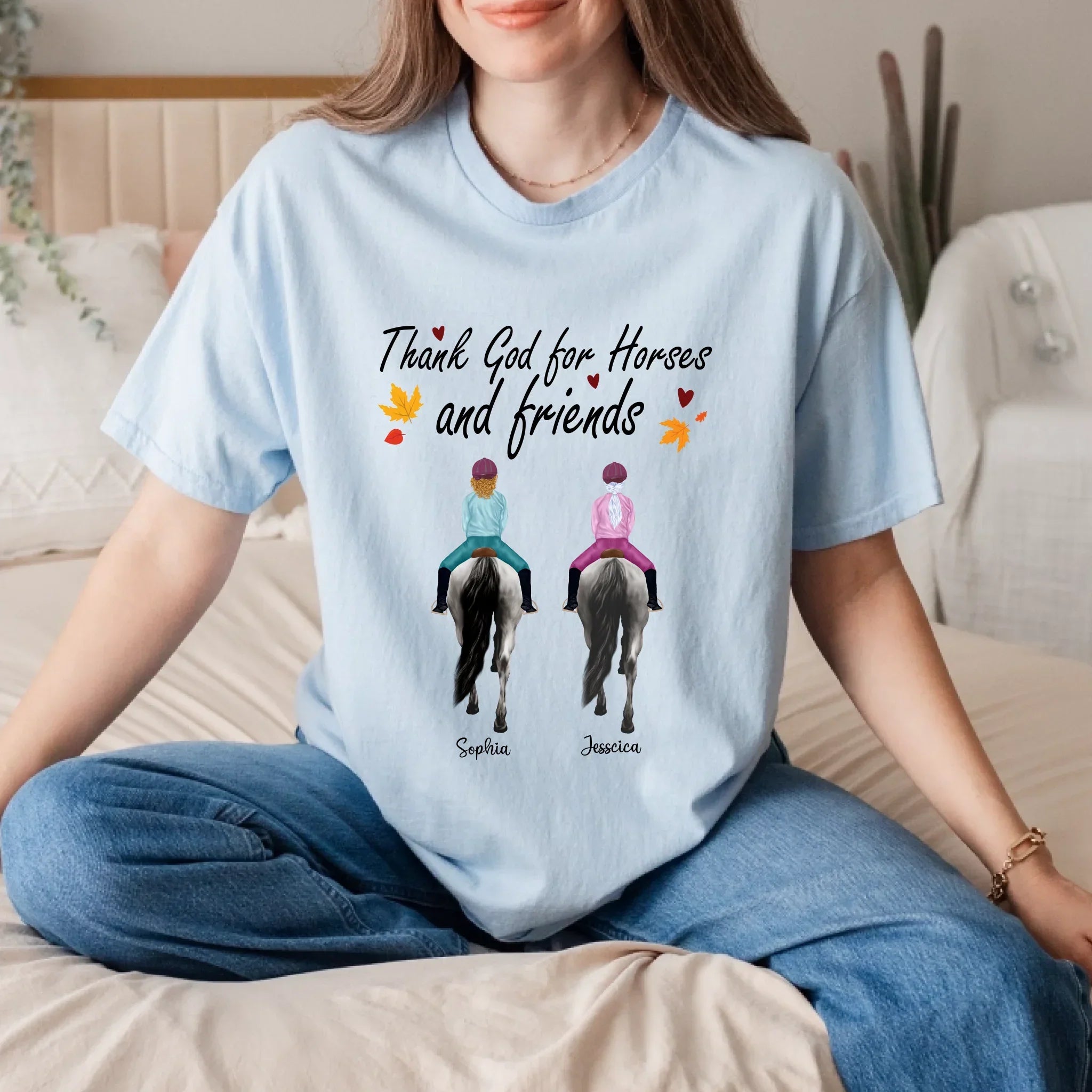 Personalized Horse Riding Custom Friends Names "Thank - Adult & Kids T-Shirts, Sweatshirts & Hoodies apparel design preview 1