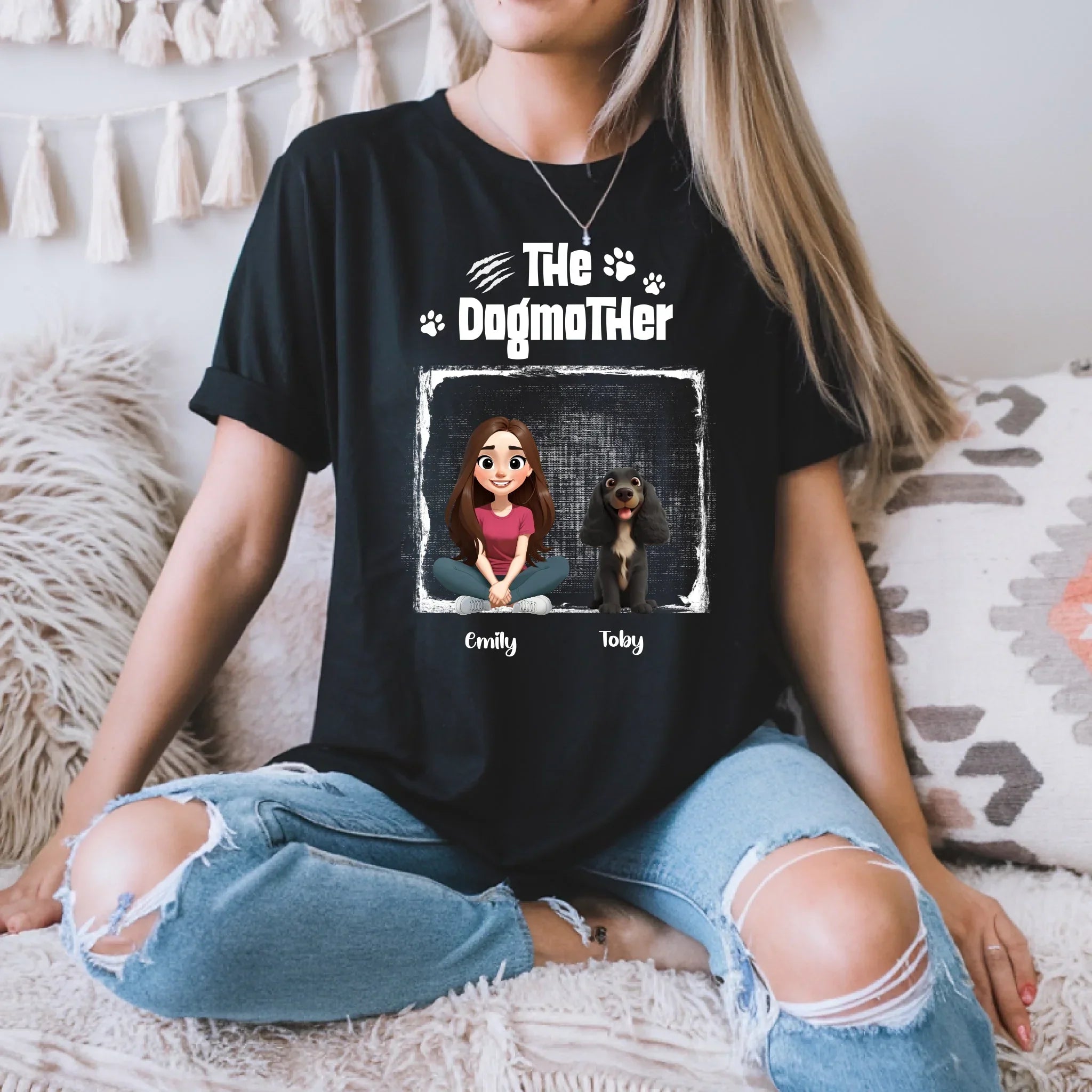 Custom Dogmother Personalized Dog Mom Characters - Adult & Kids T-Shirts, Sweatshirts & Hoodies apparel design preview 1