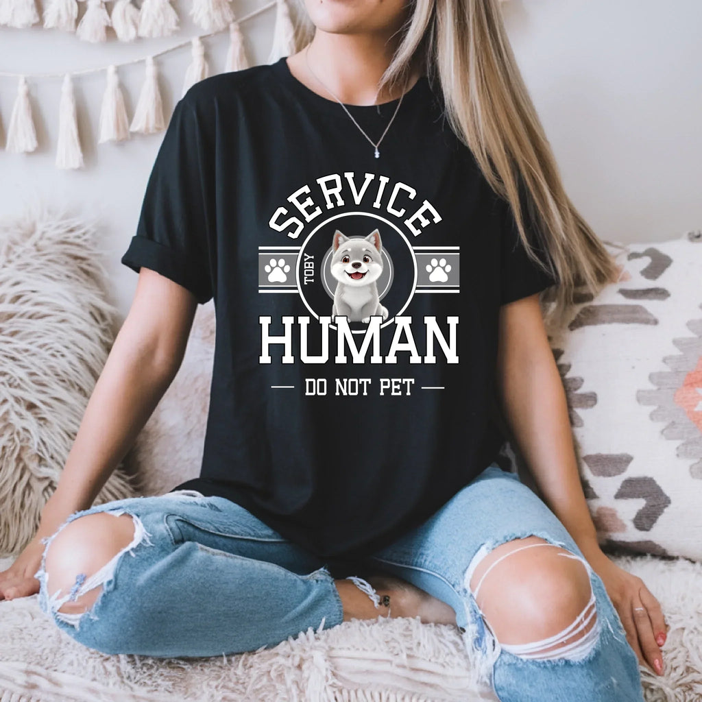 Custom Dog Service Human Funny Pet Owner Do Not - Adult & Kids T-Shirts, Sweatshirts & Hoodies apparel design preview 1