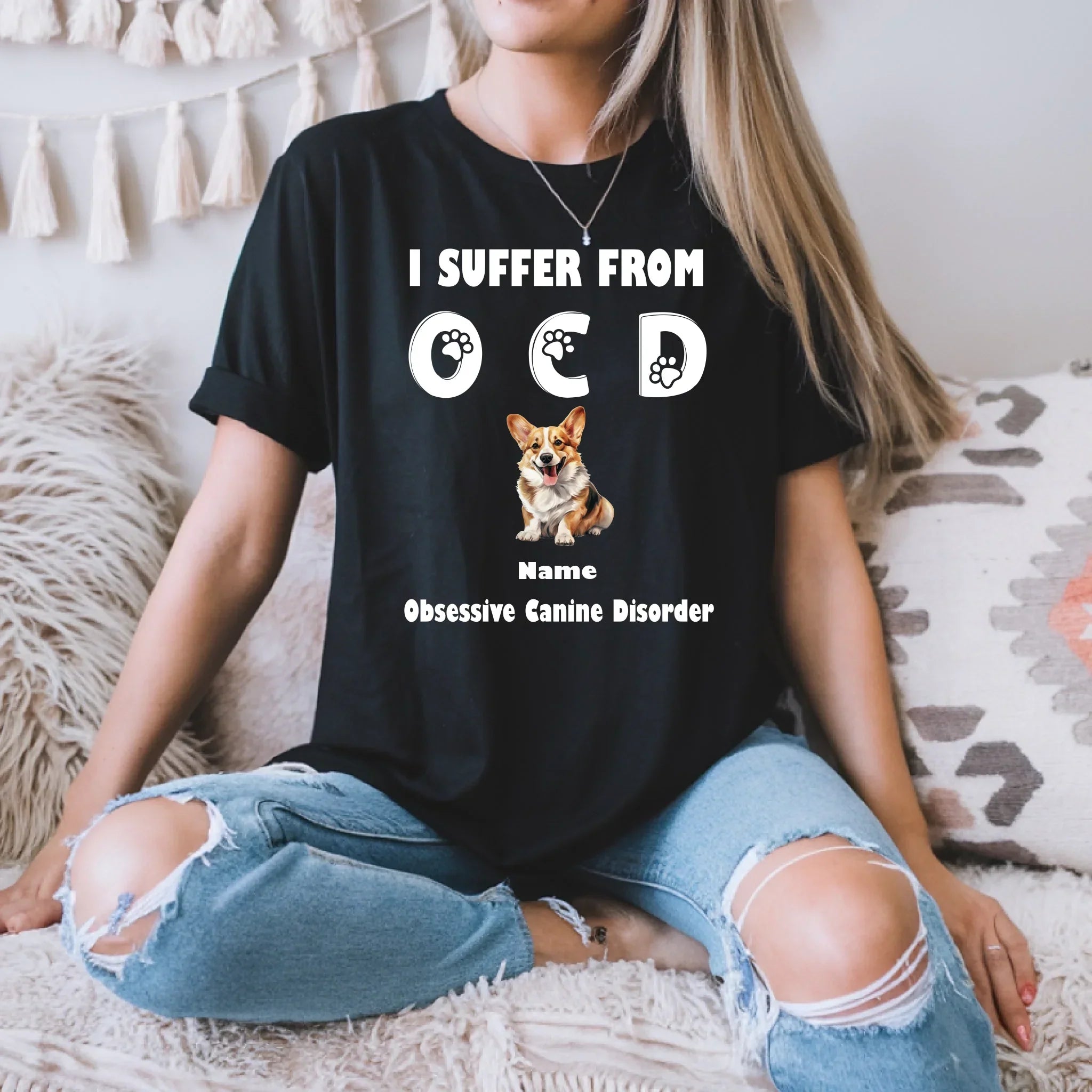 Custom Dog "I Suffer OCD" Personalized Pet Name - Adult & Kids T-Shirts, Sweatshirts & Hoodies apparel design preview 1