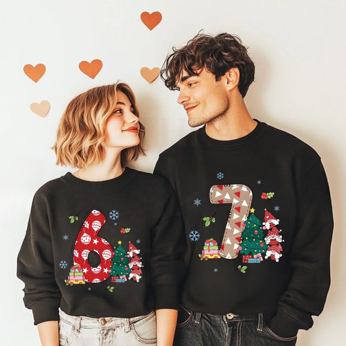 "6 7 Couple Matching Cute Couples - Adult & Kids T-Shirts, Sweatshirts & Hoodies apparel design preview 1