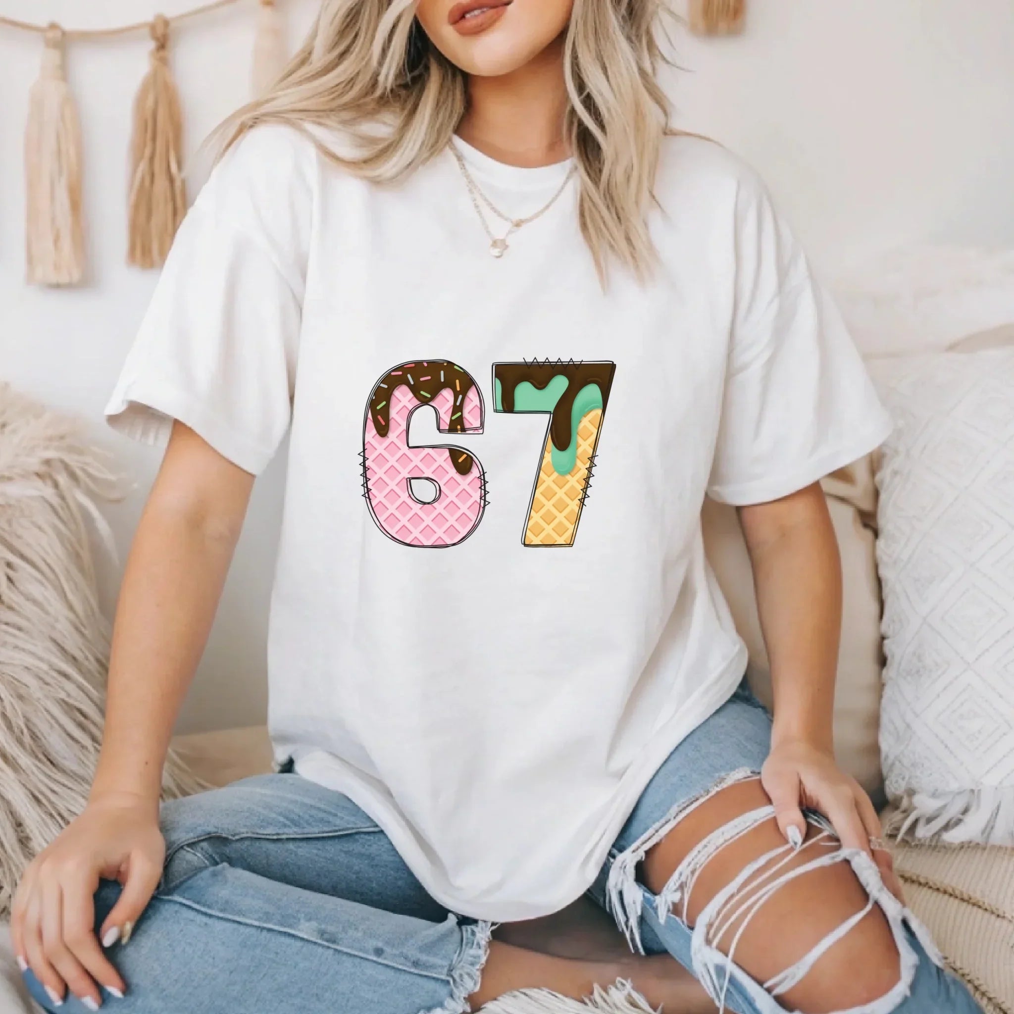 "67 Ice Cream Fun Dessert - Adult & Kids T-Shirts, Sweatshirts & Hoodies apparel design preview 1