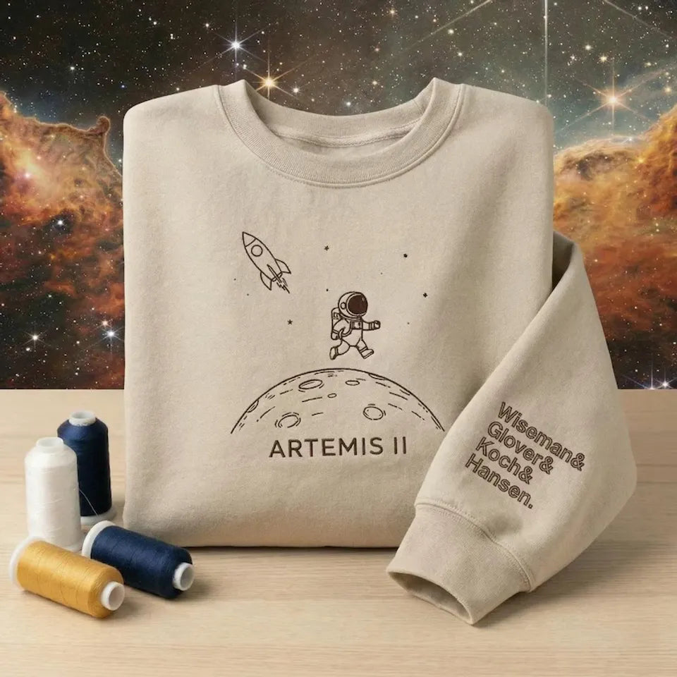 Artemis II Astronaut Embroidered NASA Space Mission - Adult & Kids T-Shirts, Sweatshirts & Hoodies apparel design preview 1