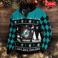 Miami Dolphins Christmas Double Stand Collar Sport - Adult & Kids T-Shirts, Sweatshirts & Hoodies apparel design preview 1