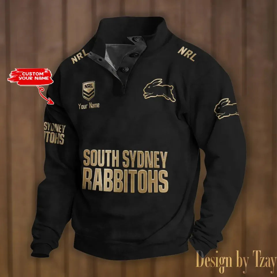 South Sydney Rabbitohs Double Breasted Stand Collar - Adult & Kids T-Shirts, Sweatshirts & Hoodies apparel design preview 1