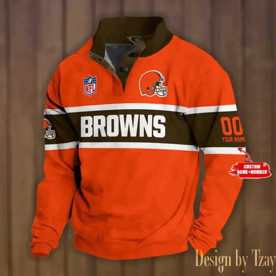 Cleveland Browns football Stand Collar - Adult & Kids T-Shirts, Sweatshirts & Hoodies apparel design preview 1