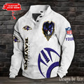 Baltimore Ravens football Half Button LStand Collar - Adult & Kids T-Shirts, Sweatshirts & Hoodies apparel design preview 1