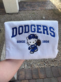 Embroidered Kitty Baseball Dodgers - Adult & Kids T-Shirts, Sweatshirts & Hoodies apparel design preview 1
