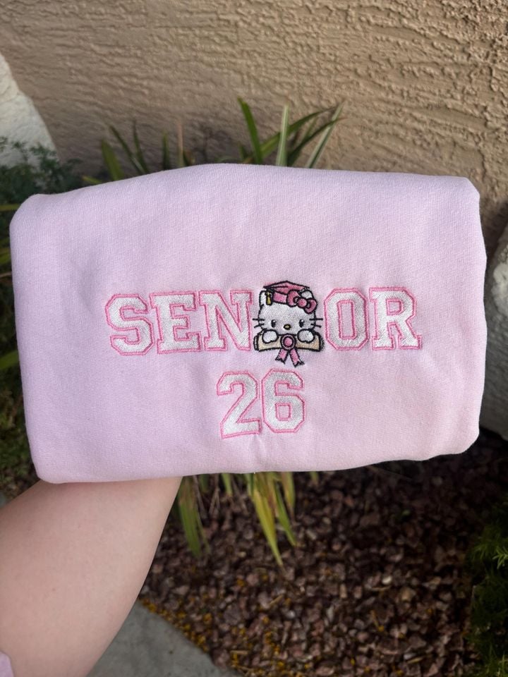 Embroidered Kitty Graduatiom Class of 2000s - Adult & Kids T-Shirts, Sweatshirts & Hoodies apparel design preview 1