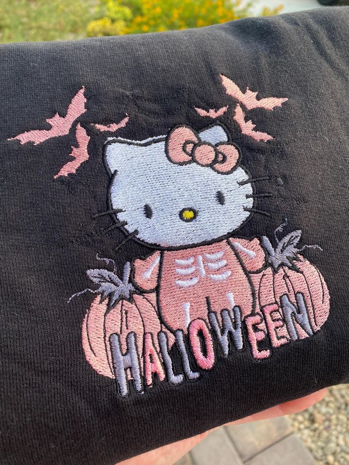 Embroidered Kitty Halloween Inspired - Adult & Kids T-Shirts, Sweatshirts & Hoodies apparel design preview 1