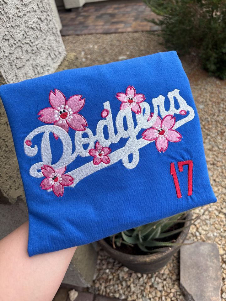 Embroidered Baseball Dodgers - Adult & Kids T-Shirts, Sweatshirts & Hoodies apparel design preview 1