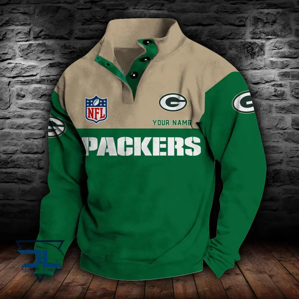 Green Bay Packers Double Breasted Stand Collar - Adult & Kids T-Shirts, Sweatshirts & Hoodies apparel design preview 1