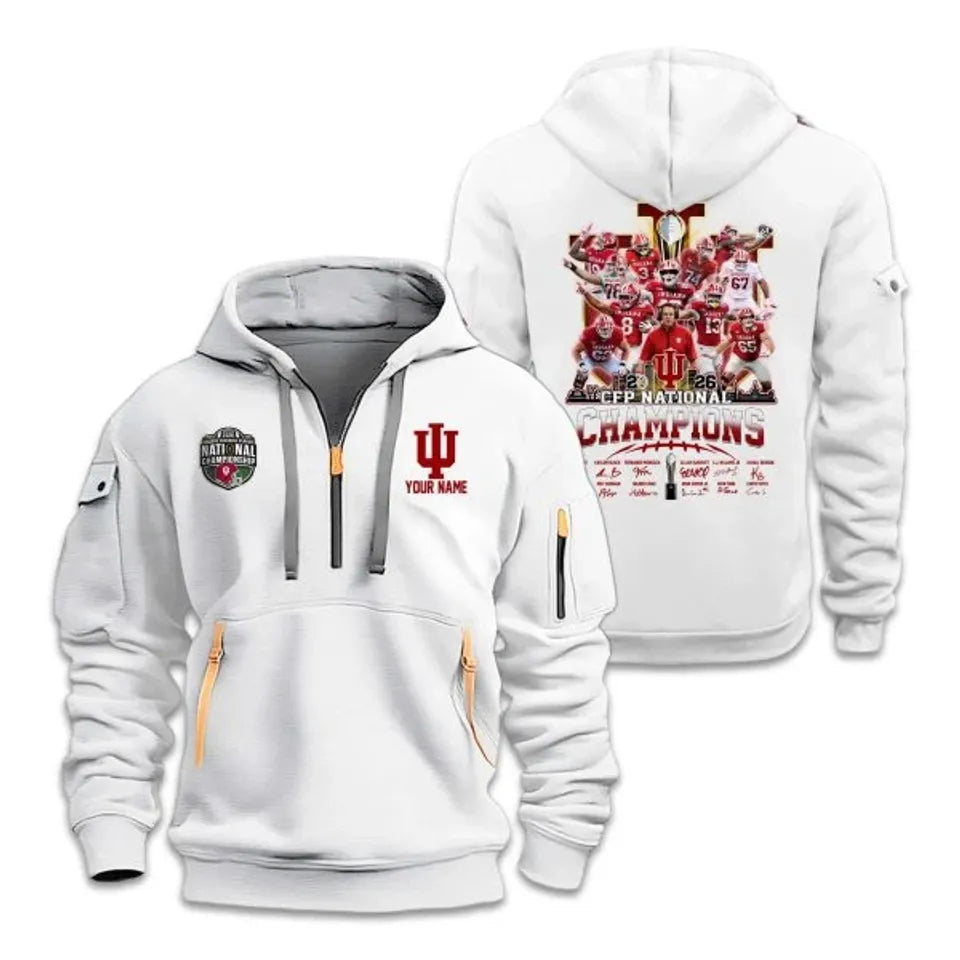 Hoosiers CFP National Champions 2026 Quarter Zip - Adult & Kids T-Shirts, Sweatshirts & Hoodies apparel design preview 1