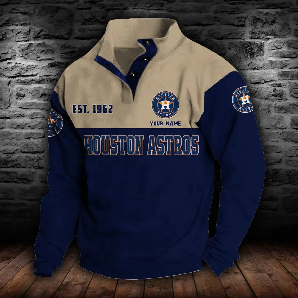 H ouston A stros Stand Collar - Adult & Kids T-Shirts, Sweatshirts & Hoodies apparel design preview 1