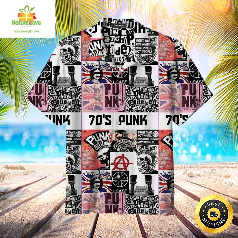 Vintage 70s Punk Rock Hawaiian Retro Style Aloha - Adult & Kids T-Shirts, Sweatshirts & Hoodies apparel design preview 1