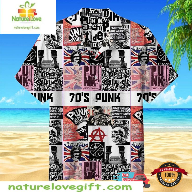 Punk Rock Hawaiian 70s Vintage Style 150566 - Adult & Kids T-Shirts, Sweatshirts & Hoodies apparel design preview 1