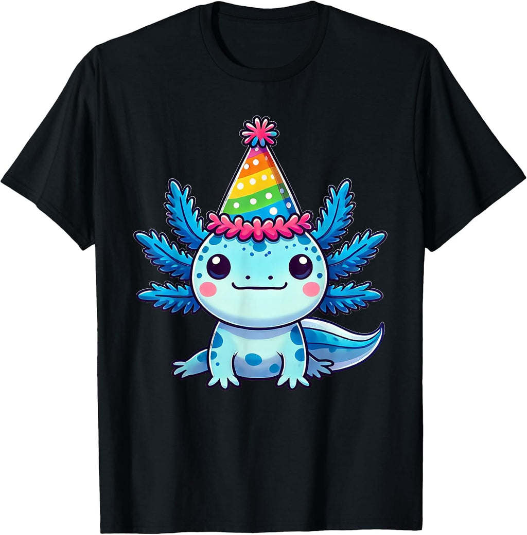 Anime Kawaii Axolotl Birthday Party Hat - Adult & Kids T-Shirts, Sweatshirts & Hoodies apparel design preview 1