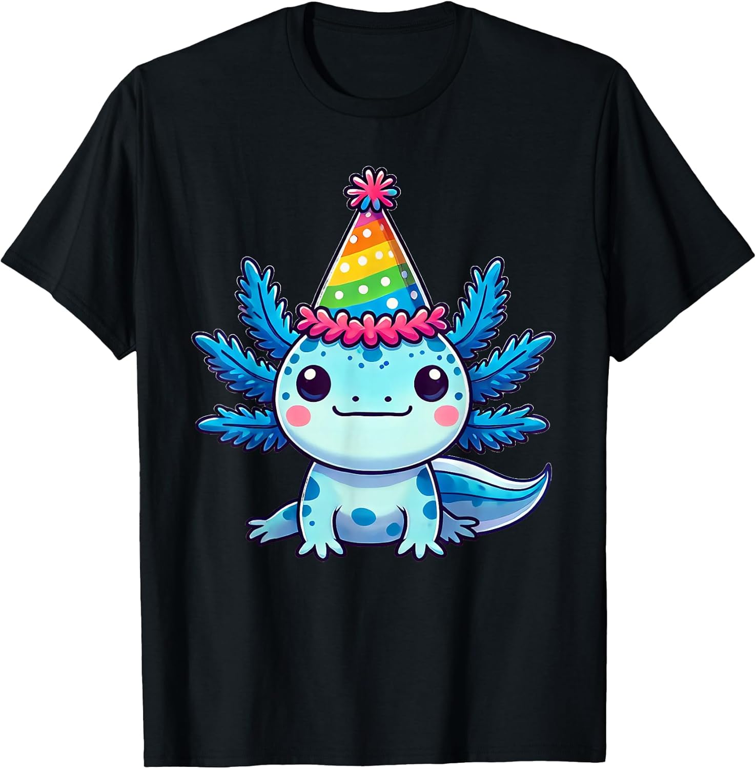 Anime Kawaii Axolotl Birthday Party Hat - Adult & Kids T-Shirts, Sweatshirts & Hoodies apparel design preview 1