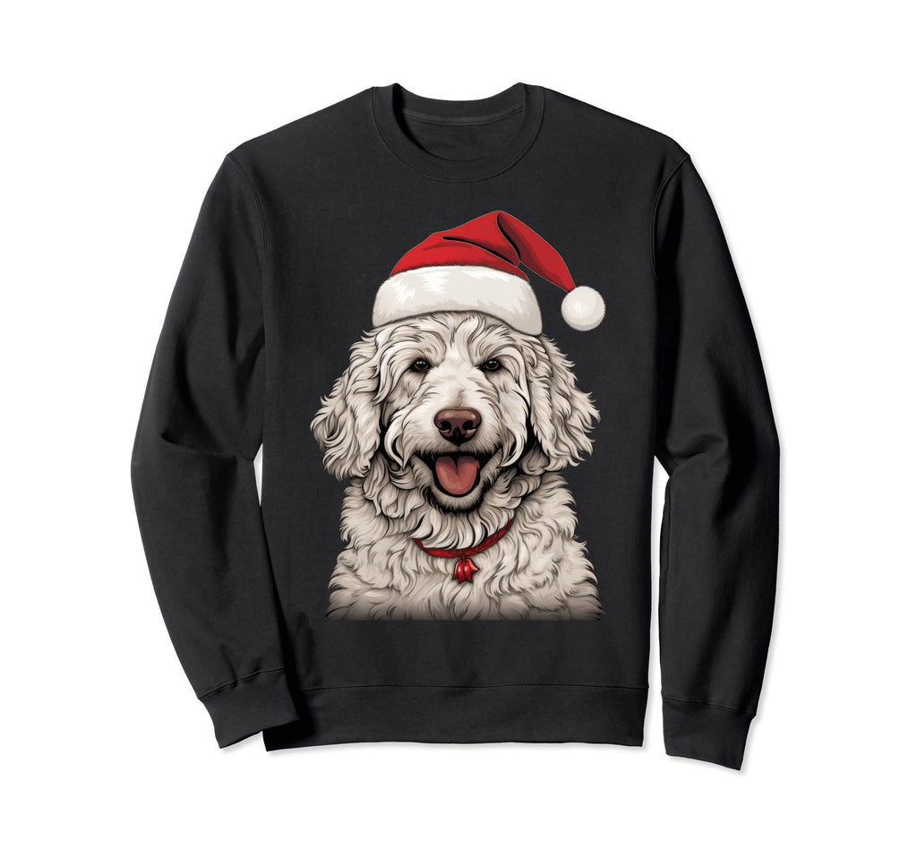 Goldendoodle Santa Claus Hat Sweatshirt - Aesthetic Graphic Men Women - T-Shirt, Sweatshirt, Hoodie