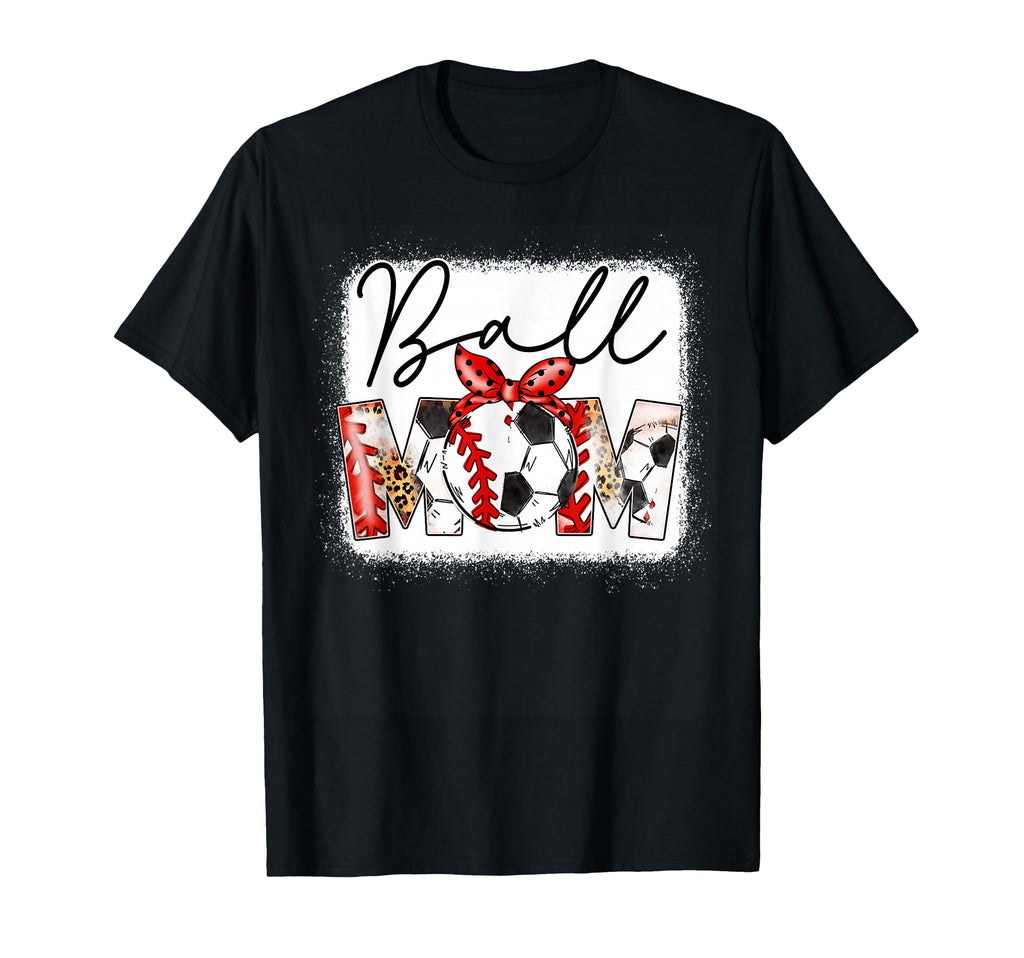 Mom Both Heart Soccer Baseball Sports Mom T-Shirt - Novelty Apparel Unisex - T-Shirt, Sweatshirt, Hoodie