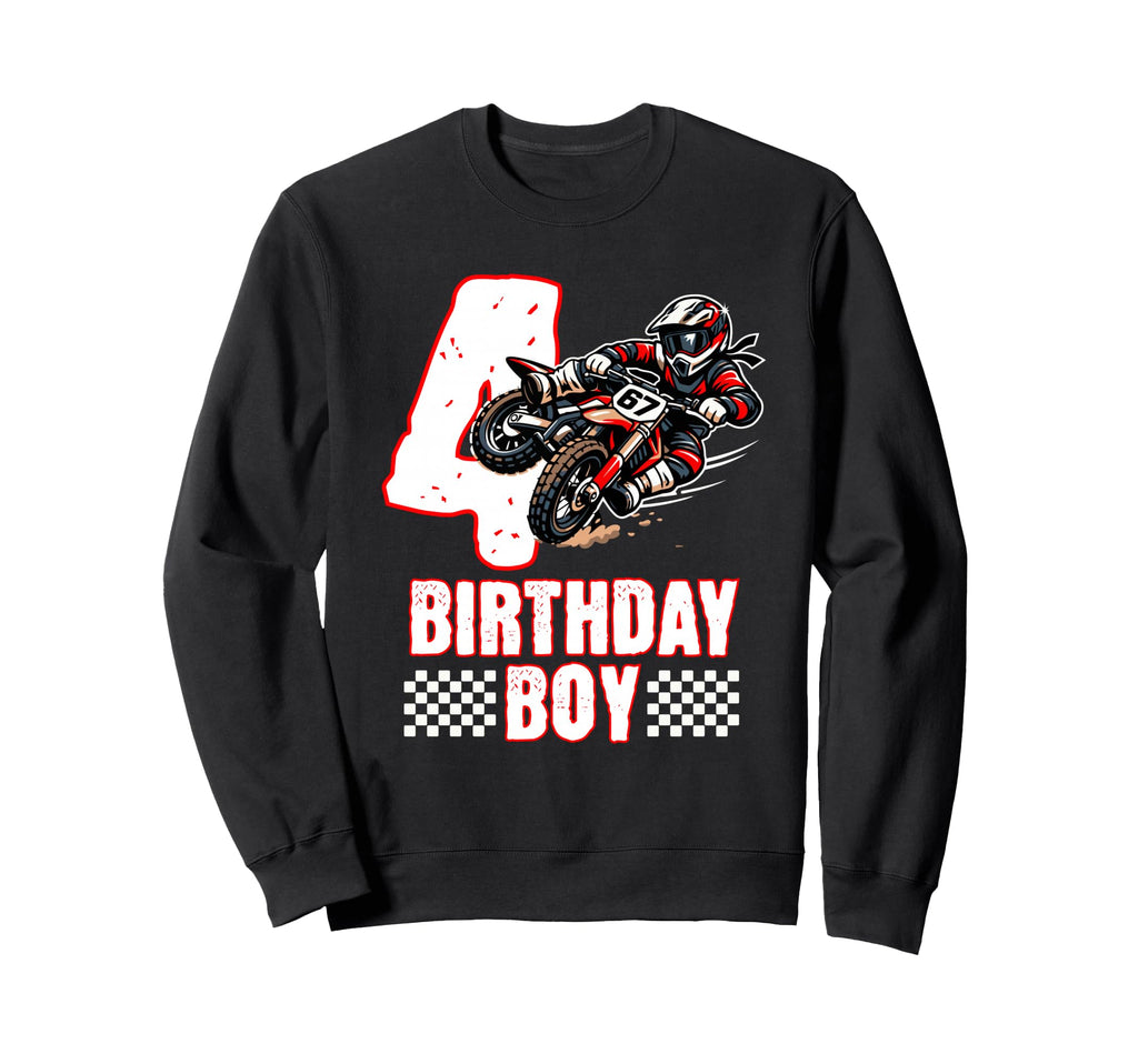 Motocross Birthday Dirt Bike 4Th Sweatshirt - Novelty Apparel for Adults - T-Shirt, Sweatshirt, Hoodie