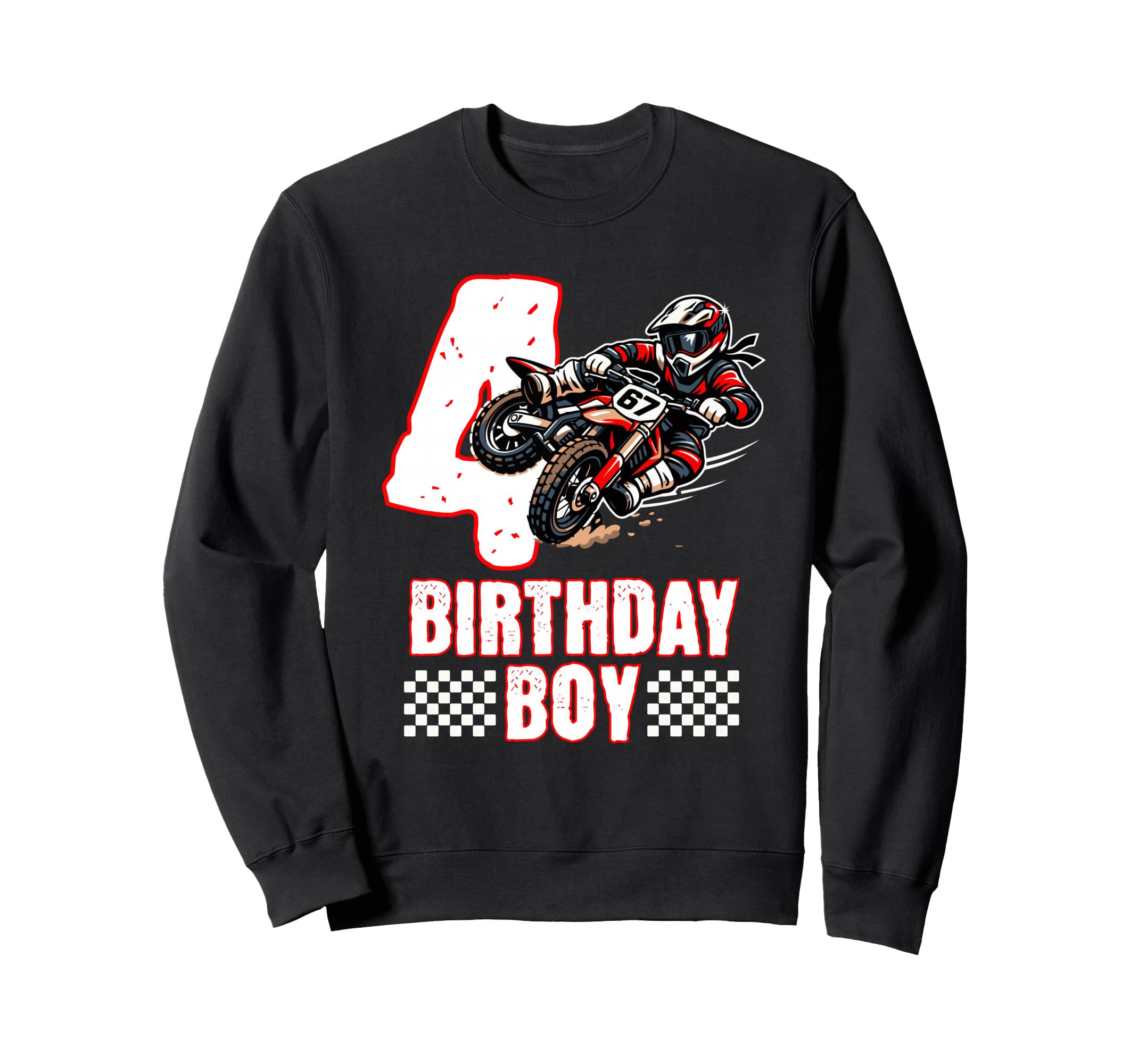 Motocross Birthday Dirt Bike 4Th Sweatshirt - Novelty Apparel for Adults - T-Shirt, Sweatshirt, Hoodie