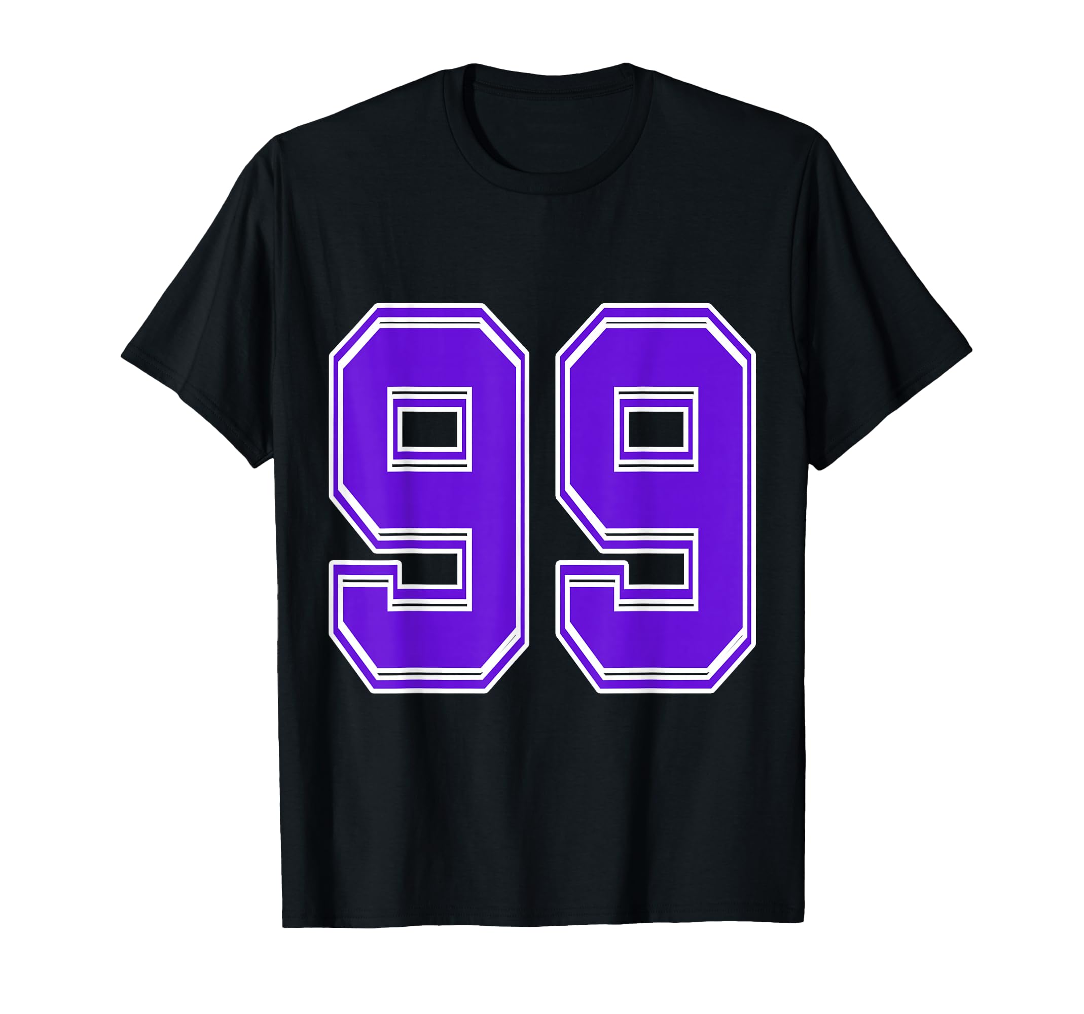 Purple Number 99 Football Baseball T-Shirt - Fun Novelty Design Men Women - T-Shirt, Sweatshirt, Hoodie