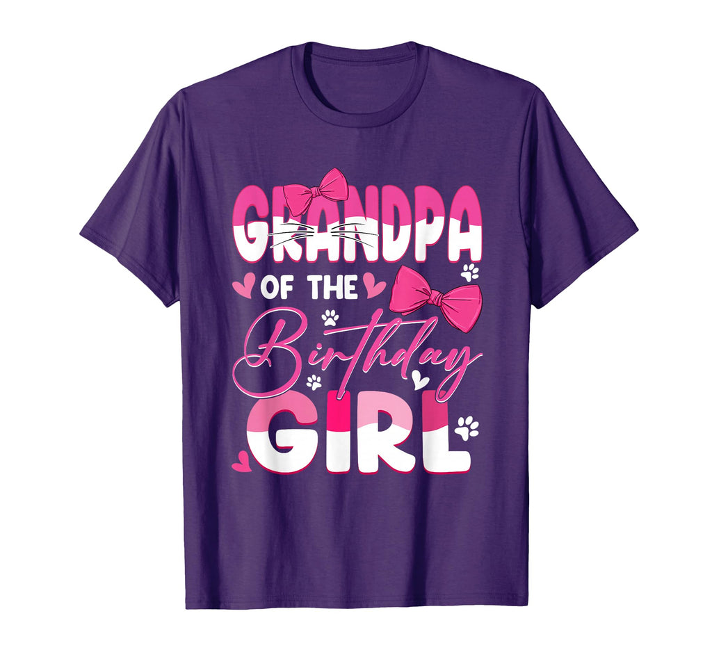 Grandpa Birthday Cat Kitty Family Matching T-Shirt - Graphic Print Unisex - T-Shirt, Sweatshirt, Hoodie
