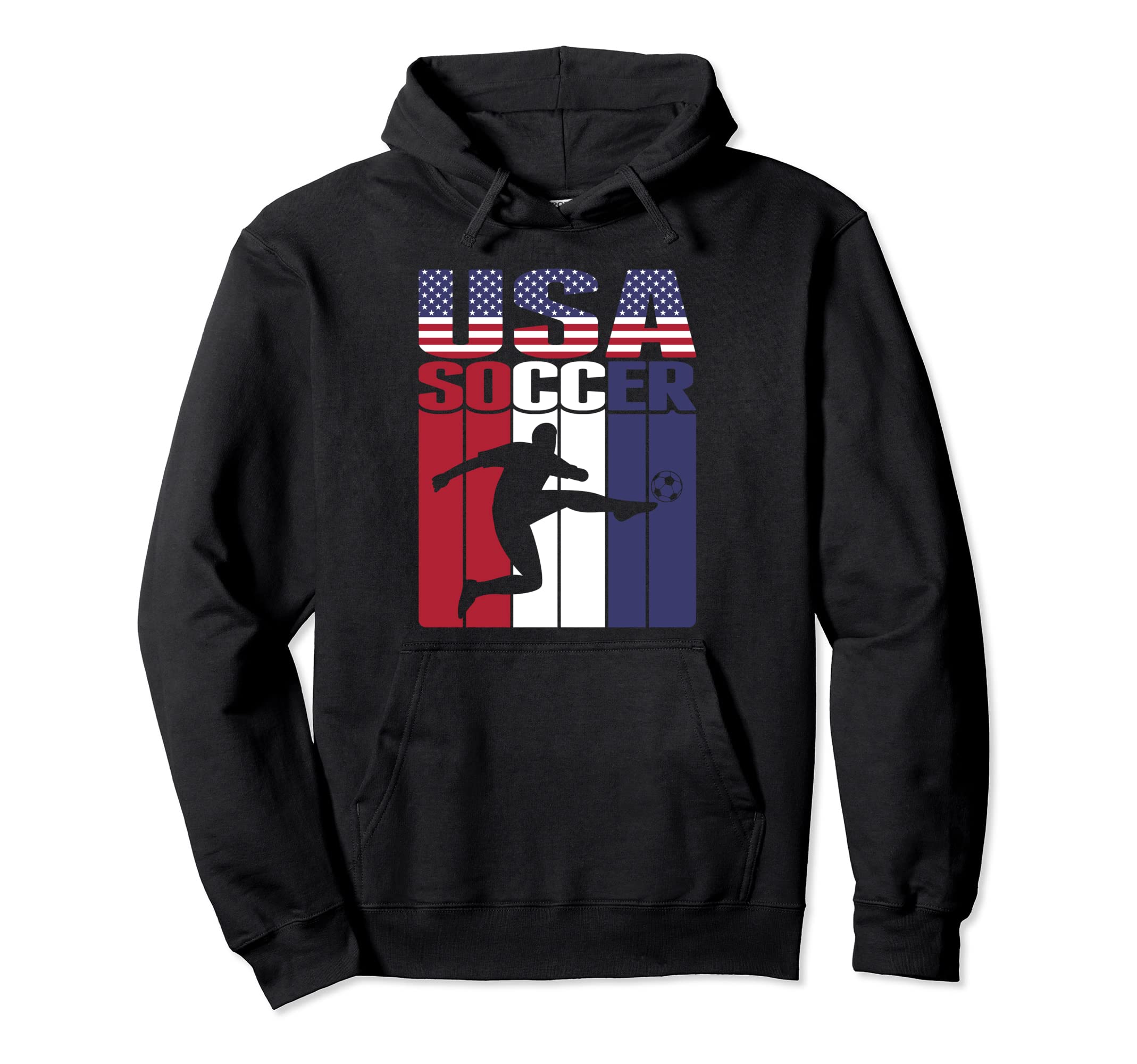 Proud America Soccer Team Supporter Hoodie - Fun Novelty Design for Adults - T-Shirt, Sweatshirt, Hoodie