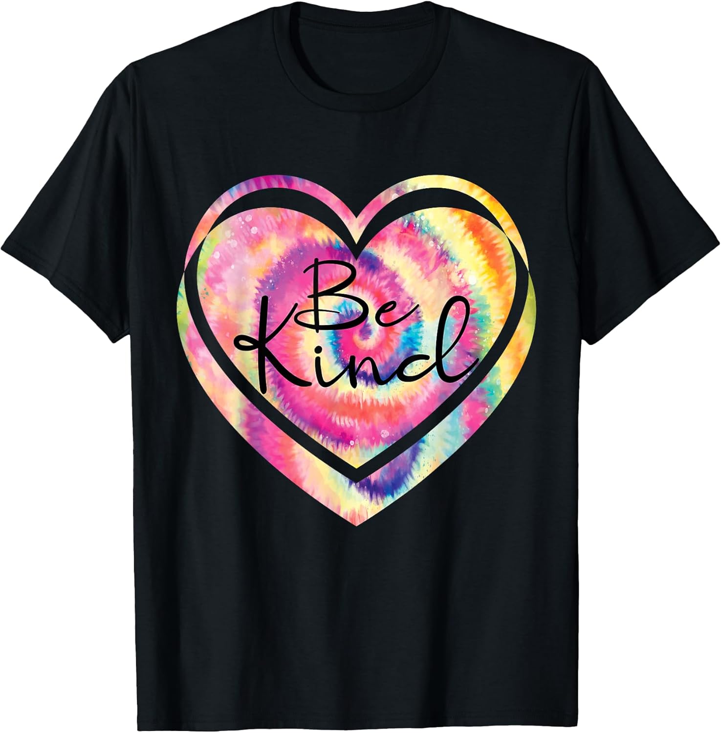 Tie Dye Be Kind Heart Inspirational Quote Hippie - Adult & Kids T-Shirts, Sweatshirts & Hoodies apparel design preview 1