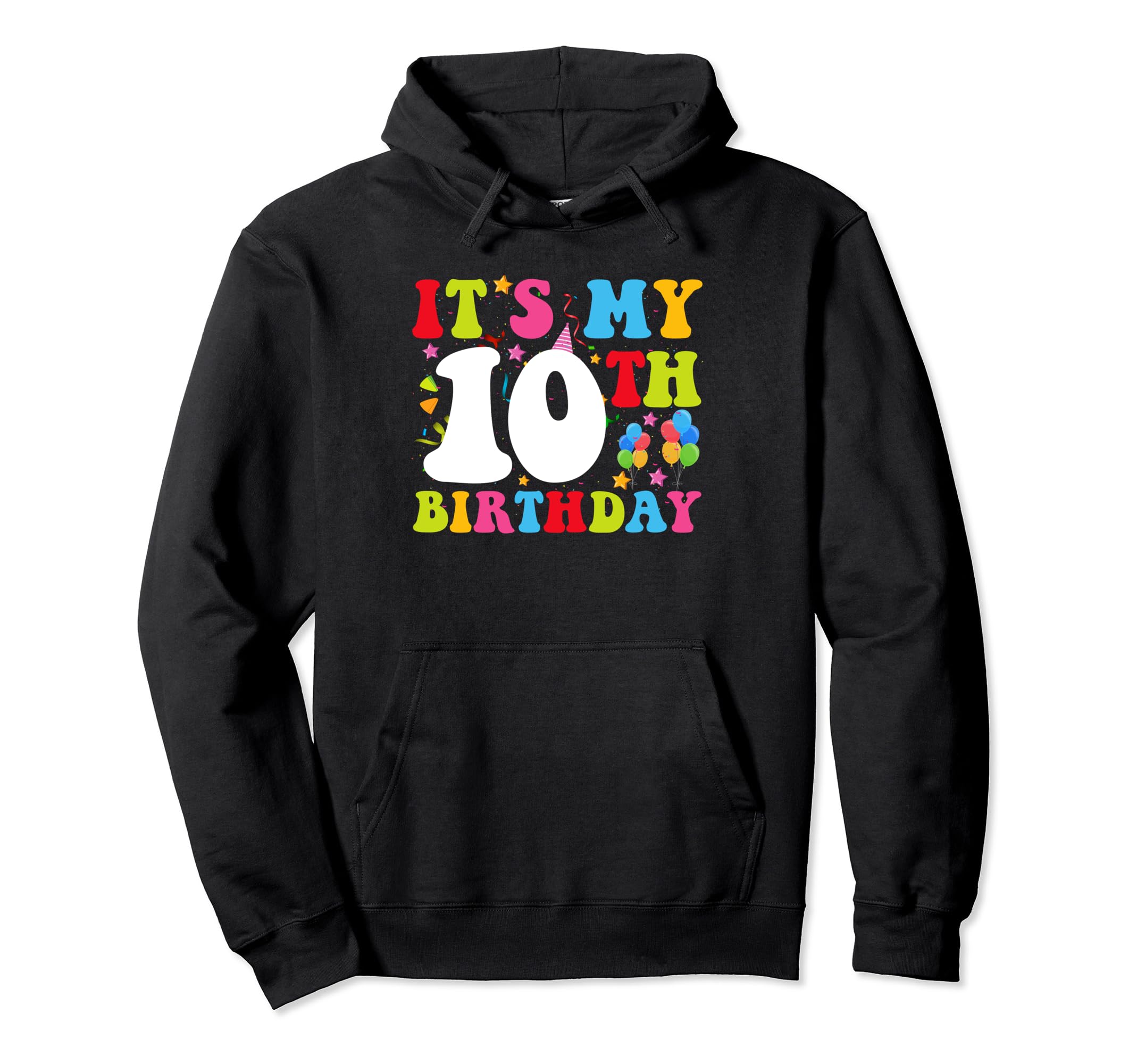 Groovy 10 Year Old Birthday Or Ten Year Hoodie - Aesthetic Graphic Unisex - T-Shirt, Sweatshirt, Hoodie