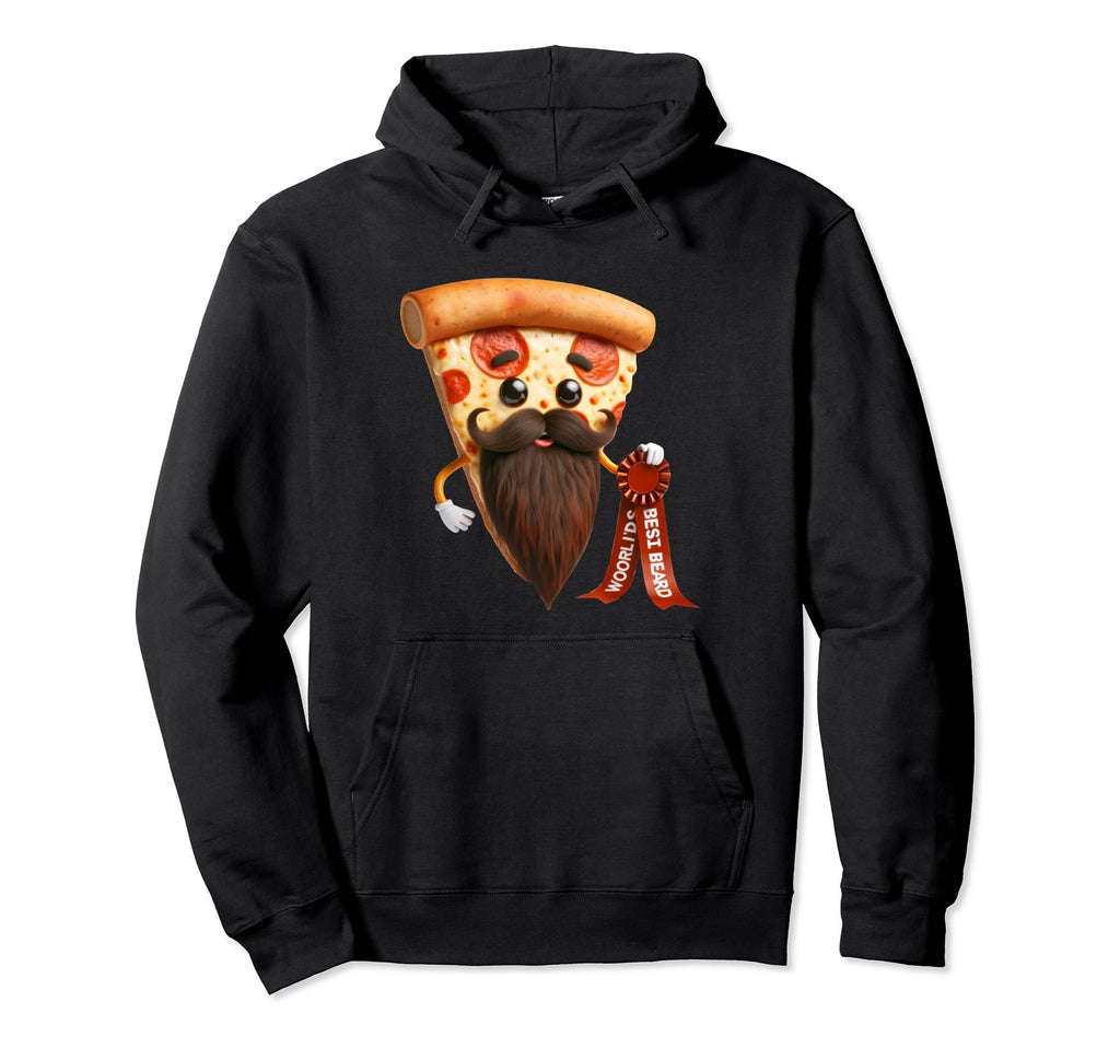 Pizza Beard Worlds Best Bearded Dad Hoodie - Minimalist Print Men Women - T-Shirt, Sweatshirt, Hoodie
