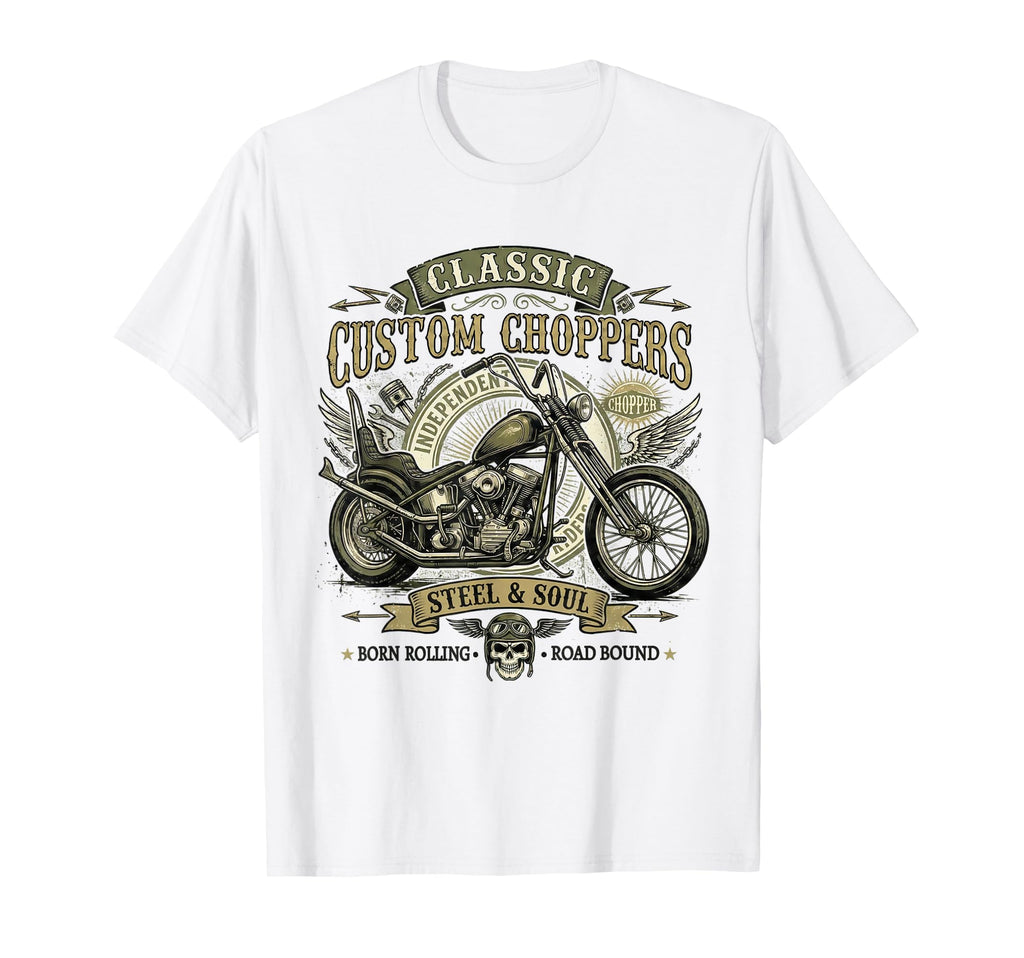 Fathers Day Biker Dad Grunge Chopper T-Shirt - Novelty Apparel for Adults - T-Shirt, Sweatshirt, Hoodie